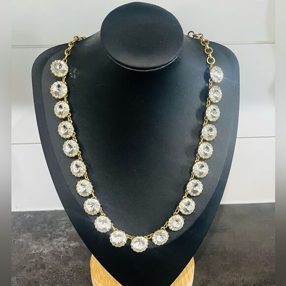 J. CREW BRULEE RIVOLI CLEAR
CRYSTAL RHINESTONE
STATEMENT NECKLACE 20" - Picture 2 of 7